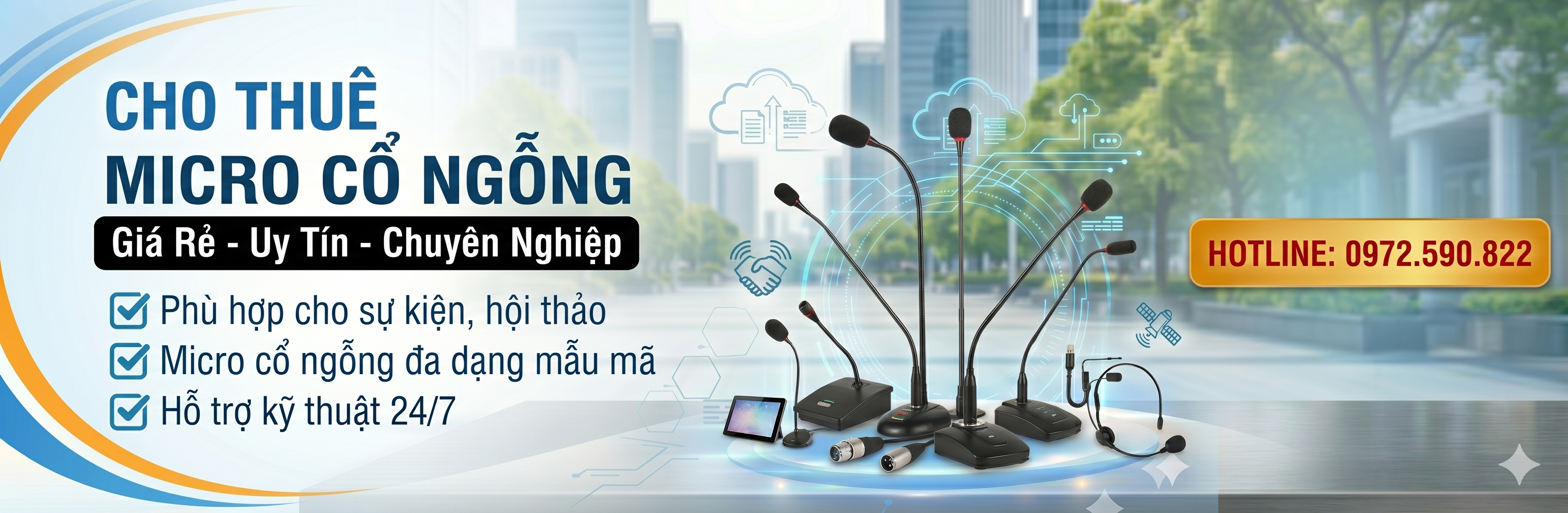 Cho thuê micro cổ ngỗng giá tốt | Micro hội nghị, hội thảo, tại Hà Nội